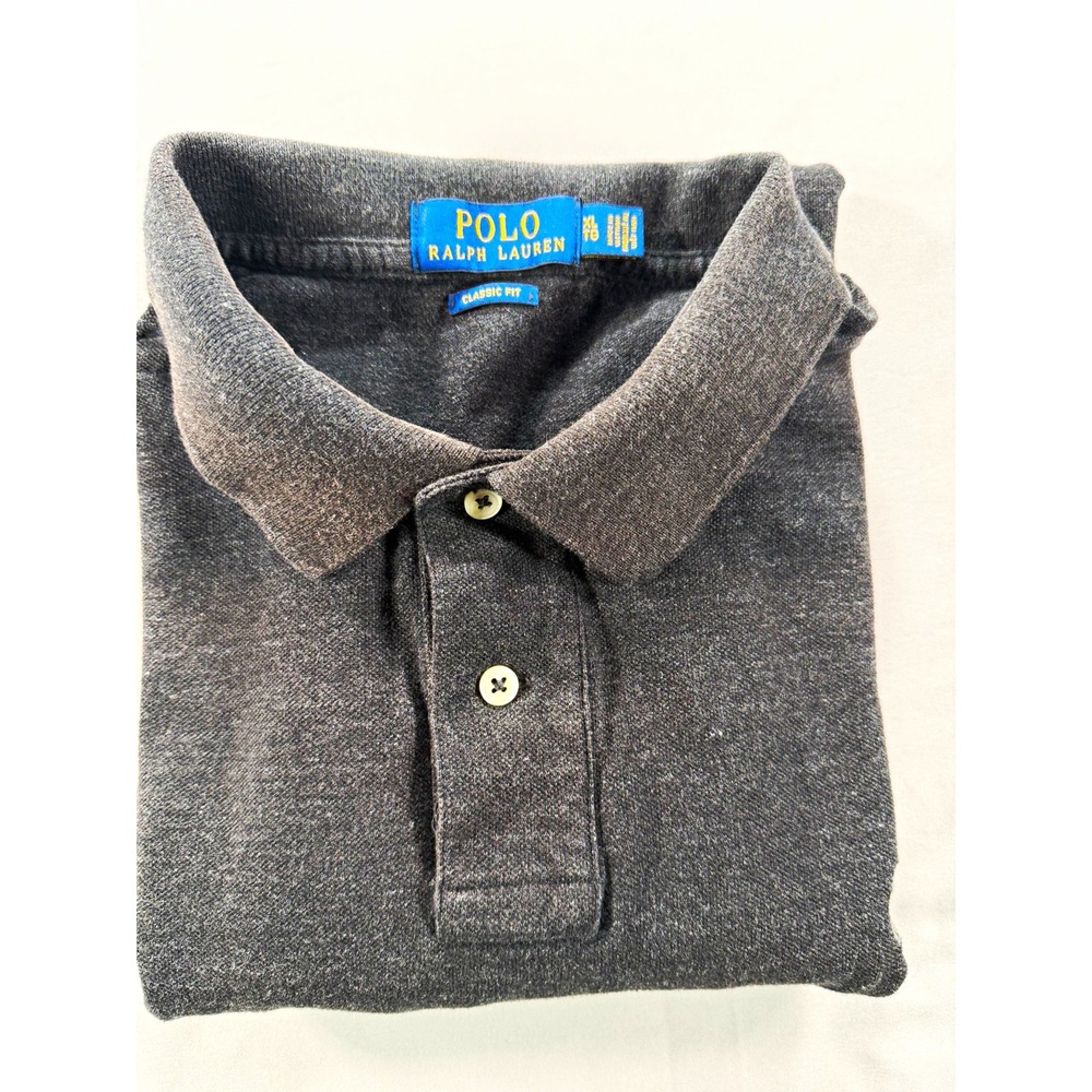 Polo Ralph Lauren Men's XL Gray Classic Fit Short Sleeve Cotton Polo Logo